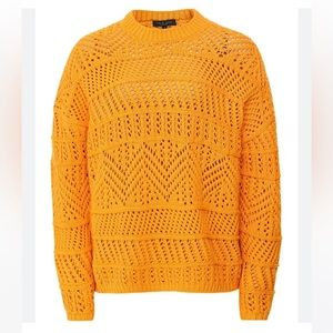 Rag & Bone Crochet Pointelle Knit Sweater Yellow